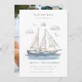 Moderne elegante Wassersportjacht Einladung (Vorne/Hinten)