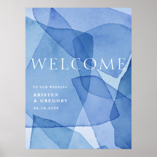 Moderne, elegante Watercolor Formen Hochzeit Willk Poster