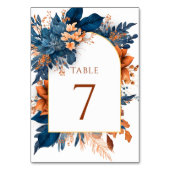 Moderne Elegante Watercolor Garten Hochzeit Tischnummer (Rückseite)