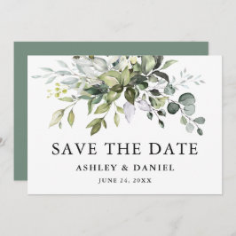 Moderne Elegante Watercolor Grün Save The Date