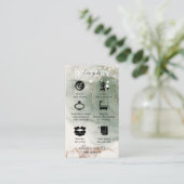 Moderne Elegante Watercolor Grüne Juwelierpflege Visitenkarte (Stehend Vorderseite)