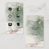 Moderne Elegante Watercolor Grüne Juwelierpflege Visitenkarte (Vorne/Hinten)