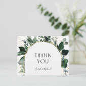 Moderne elegante Watercolor Grüne Vielen Dank Postkarte (Stehend Vorderseite)