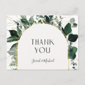 Moderne elegante Watercolor Grüne Vielen Dank Postkarte (Vorderseite)