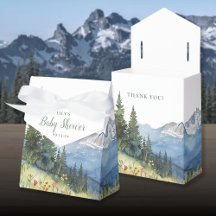 Moderne elegante Watercolor Mountain Babydusche