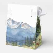 Moderne elegante Watercolor Mountain Babydusche Geschenkschachtel (Rückseite)