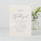 Moderne elegante Watercolor-Script-Hochzeit Einladung (Stehend Vorderseite)