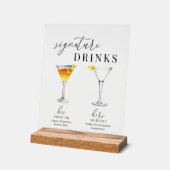 Moderne, elegante Watercolor Signature Drinks Acrylschild (Winkel)