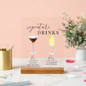 Moderne, elegante Watercolor Signature Drinks Acrylschild (Hochzeit)