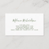 Moderne Elegante Watercolor Visitenkarte (Rückseite)