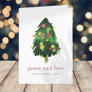 Moderne Elegante Watercolor Weihnachtsbaum Feiertagskarte