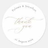 Moderne Elegante Wedding Danke Sticker (Vorderseite)