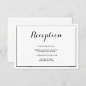 Moderne Elegante Wedding Empfang Card Begleitkarte (Vorne/Hinten)