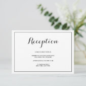 Moderne Elegante Wedding Empfang Card Begleitkarte (Stehend Vorderseite)
