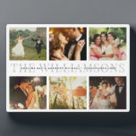 Moderne Elegante Wedding Keepake Foto Collage Chic Fotoplatte<br><div class="desc">Eleganter und moderner Ehering-Sake,  dieses individuelle Name- und Dattel-Foto-Collage-Design machen eine schöne Ausstellung für Ihre Lieblingsfotos Ihres besonderen Tages. Gutes Geschenk für Neuvermählte oder Jubiläen! Das ist die staubige Version der Holzkohle-Grautypografie.</div>