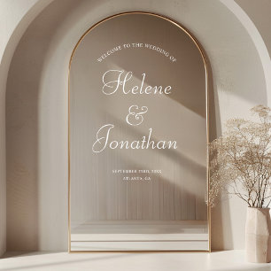 Moderne Elegante Wedding Welcome Sign Mirror Decal Fensteraufkleber