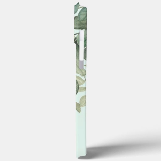 Moderne, elegante Weibchen-Eukalyptus-Blätter Case-Mate iPhone Hülle (Rückseite / Links)