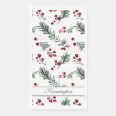 Moderne Elegante Weihnachten Botanisch Personalisi Serviette (Vorderseite)