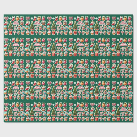 Moderne elegante Weihnachten Geschenkpapier (Flach)
