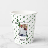 Moderne Elegante Weihnachts-Foto-Papiertasse Pappbecher (Vorderseite)