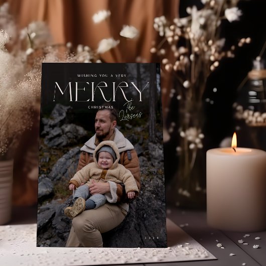 Moderne Elegante Weihnachts-Foto Weihnachtskarte