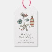 Moderne Elegante Weihnachts-Happy Holidays Gruß Geschenkanhänger (Vorderseite)