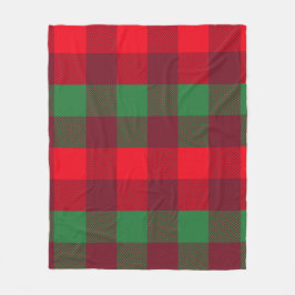 Moderne Elegante Weihnachts Rot & Grün Buffalo Kar Fleecedecke