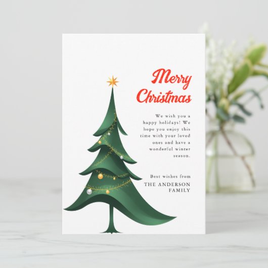 Moderne Elegante Weihnachtsbaum Frohe Weihnachten (Stehend Vorderseite)