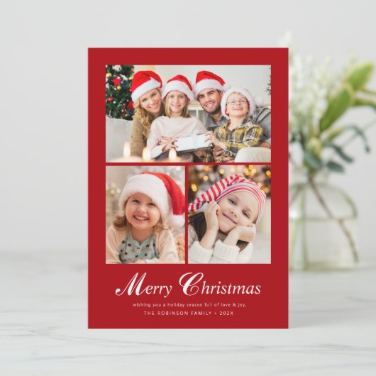 Moderne, elegante Weihnachtsfeiern Feiertagskarte (Stehend Vorderseite)