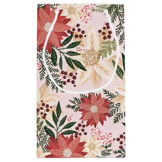 Moderne Elegante Weihnachtsfeiertage Kleine Geschenktüte (Rückseite)