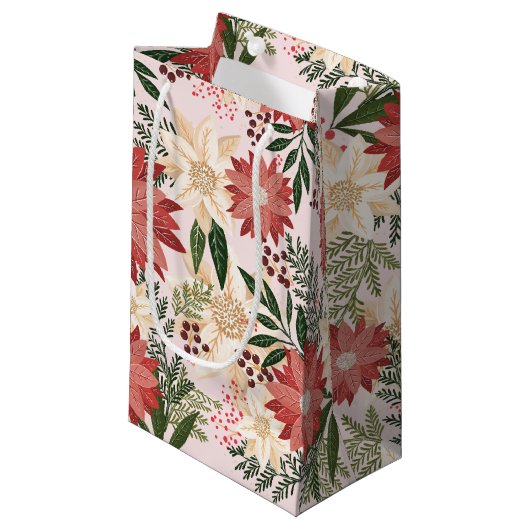 Moderne Elegante Weihnachtsfeiertage Kleine Geschenktüte (Vorderseite Schrägansicht)