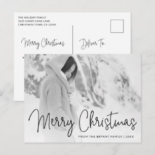 Moderne elegante Weihnachtsfotos Feiertagspostkarte