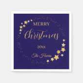 Moderne, elegante Weihnachtsgoldsterne Serviette (Vorderseite)