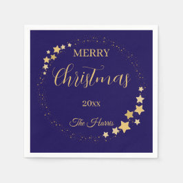 Moderne, elegante Weihnachtsgoldsterne Serviette