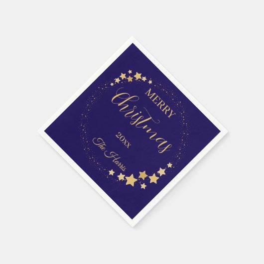 Moderne, elegante Weihnachtsgoldsterne Serviette (Ecke)