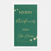 Moderne, elegante Weihnachtsgoldsterne Serviette (Vorderseite)