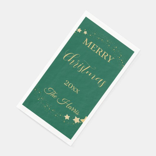 Moderne, elegante Weihnachtsgoldsterne Serviette (Ecke)