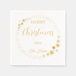 Moderne, elegante Weihnachtsgoldsterne Serviette