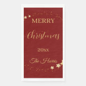 Moderne, elegante Weihnachtsgoldsterne Serviette (Vorderseite)