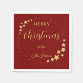 Moderne, elegante Weihnachtsgoldsterne Serviette (Vorderseite)