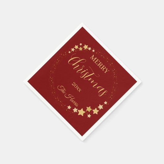Moderne, elegante Weihnachtsgoldsterne Serviette (Ecke)