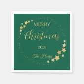 Moderne, elegante Weihnachtsgoldsterne Serviette (Vorderseite)