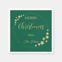 Moderne, elegante Weihnachtsgoldsterne Serviette