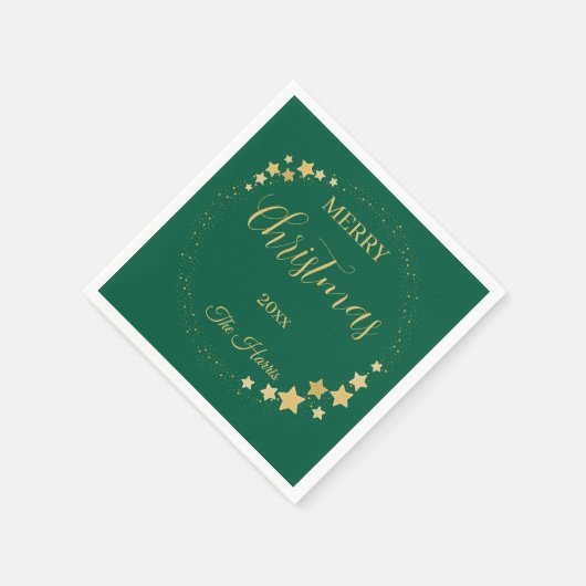 Moderne, elegante Weihnachtsgoldsterne Serviette (Ecke)