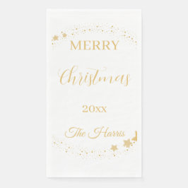 Moderne, elegante Weihnachtsgoldsterne Serviette