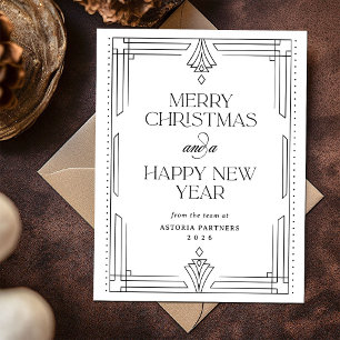 Moderne elegante Weihnachtsgrüße für Unternehmen i Feiertagspostkarte