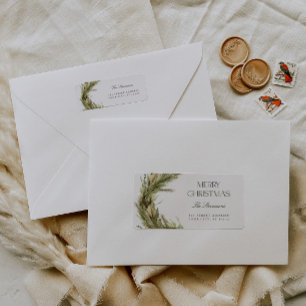 Moderne elegante Weihnachtskranz-Rücksendeadresse