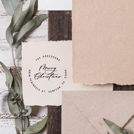 Moderne, elegante Weihnachtsschrift Gummistempel