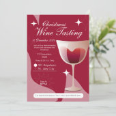 Moderne Elegante Weihnachtsweine Einladung (Stehend Vorderseite)