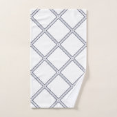 Moderne elegante Weiß-u. Marine-Diamanten Badhandtuch Set (Handtuch)